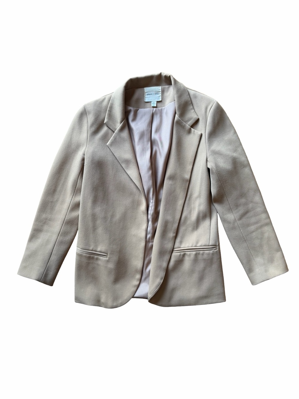 silence + noise Camel Tan Tailored Open-Front Blazer